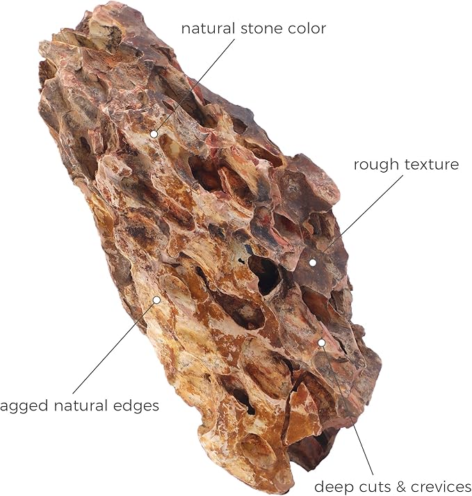 10-12 Inches Natural Dragon Stone 3 PCS Extra Large Aquarium Rocks for Aquascaping, Aquarium Landscaping, Terrariums, Fish Tank Decoration, Vivariums, Paludarium, Amphibian Enclosures-PurrikoPets