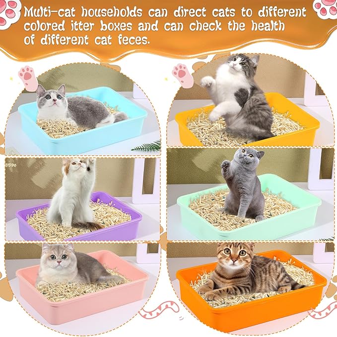 6 Pcs Kitten Small Litter Box Set, Plastic Kitten Litter Pan with 6 Scooper Cat Litter Box Cat Litter Box Travel Toilet for Small Pet Kitty Bunny Guinea Pig-PurrikoPets