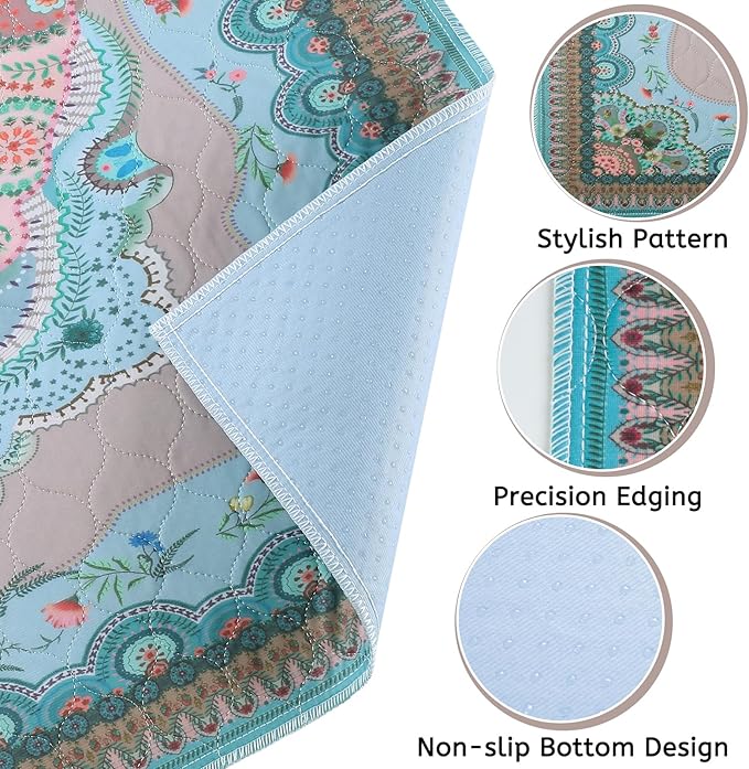 Aitmexcn Washable Pee Pads for Dogs, Reusable 24’’x 48’’ Waterproof Boho Mats for Puppy, Guinea Pig, Rabbit,Highly Absorbent,Ultra Soft, Non-Slip,Machine Washable,Stylish Design,2 Pack-PurrikoPets