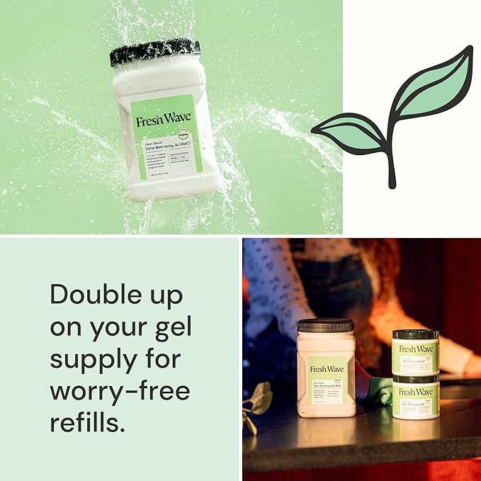 Fresh Wave Odor Removing Gel Refill, 63 oz., Pack of 2 - Safer Odor Absorbers for Home, Natural Plant-Based Odor Eliminator, Every 15 oz. lasts 30-60 Days, For Cooking, Trash & Pets-PurrikoPets