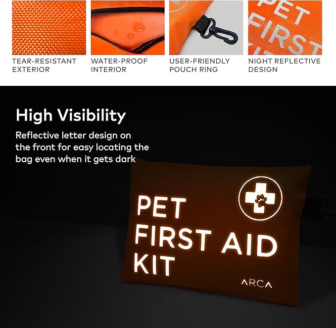 Dog First Aid Kit - Pet Emergency Kit - Water Resistant High Visibility Reflective First Aid Pouch Dog Camping Essentials for Hiking, Backpacking, Sports, Hunting-PurrikoPets