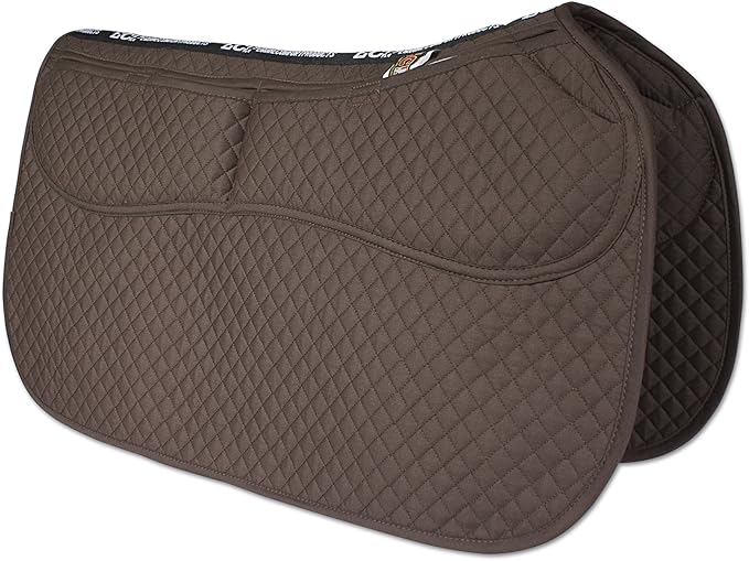 ECP Equine Comfort Products Thermoregulating Western Saddle Pad, Machine Washable Contoured Fit, Water Absorbing, Therapeutic, Shock Absorbing with Adjustable Memory Foam Shims-PurrikoPets