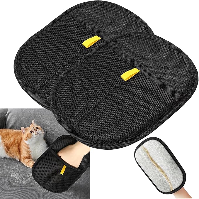 2 Pack Pet Hair Removal Gloves for Cats & Dogs,2025 Electrostatic Pet Hair Removal Gloves for Bedding,Reusable & Washable Efficient Grooming Gloves for Clothing,Furniture,Carpet,Car Seat,Pet Grooming-PurrikoPets