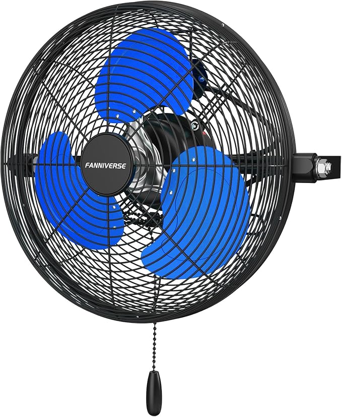 12 Inch Wall Fan Pro Series - Indoor High Velocity Wall Mount Fan for Commercial, Residential, Warehouse, Covered Patio, Shop, Garage, Barn, Gazebo 3 Speed 2800 CFM UL Safety Listed-PurrikoPets