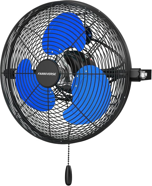 12 Inch Wall Fan Pro Series - Indoor High Velocity Wall Mount Fan for Commercial, Residential, Warehouse, Covered Patio, Shop, Garage, Barn, Gazebo 3 Speed 2800 CFM UL Safety Listed-PurrikoPets