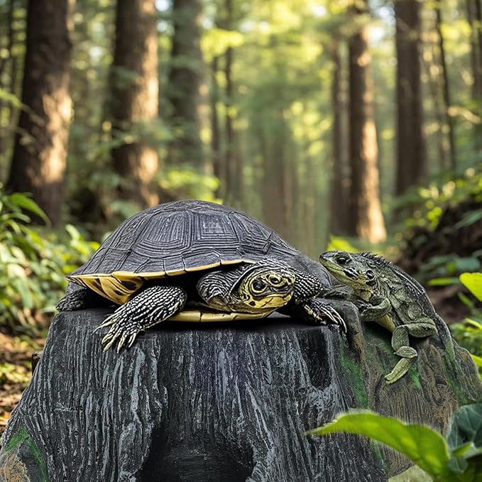 Gecko Tank Accessories, Tortoise Habitat Accessories, Ball Python Tank Accessories, Large Snake Hides, Perfect Terrarium Decor for Reptile Gecko Basking Humid Hiding (Large)-PurrikoPets