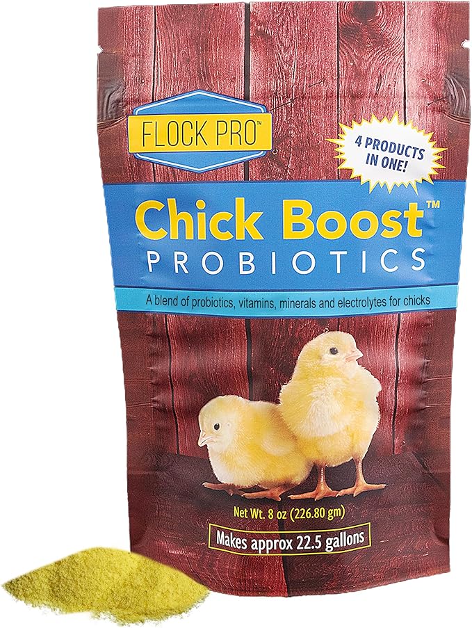 Equerry's Flock PRO Chick Boost Probiotic - Probiotics, Vitamins, Minerals and Electrolytes for Chickens | Chicken Vitamins and Supplements for All Poultry - 8oz-PurrikoPets