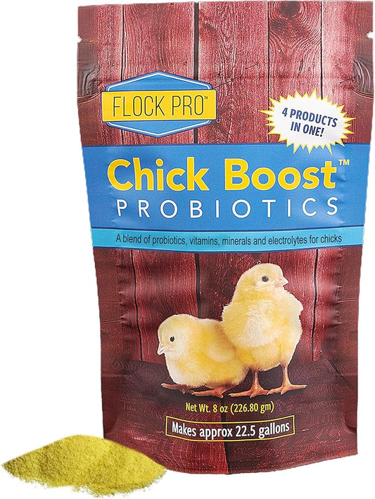 Equerry's Flock PRO Chick Boost Probiotic - Probiotics, Vitamins, Minerals and Electrolytes for Chickens | Chicken Vitamins and Supplements for All Poultry - 8oz-PurrikoPets