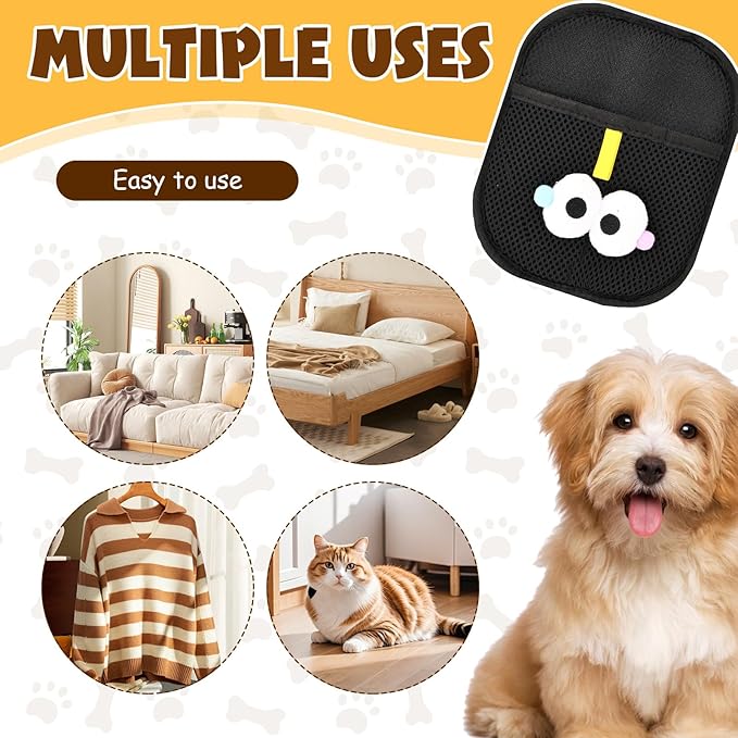 2 PCS Electrostatic Pet Hair Remover, Pet Hair Remover Tool for Cats & Dogs, Cleaning Gloves for Carpet, Couch, Furniture, Car Seat, Double-Sided, Reusable, Washable-PurrikoPets