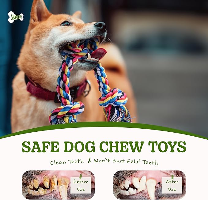 Dog Rope Toy for Large Dogs, 2 Pack Heavy Duty Dog Chew Toys for Aggressive Chewers, Indestructible Dog Toys for Super Chewer, Durable Tug of War Pet Toy for Medium to Large Breed Teeth Cleaning-PurrikoPets