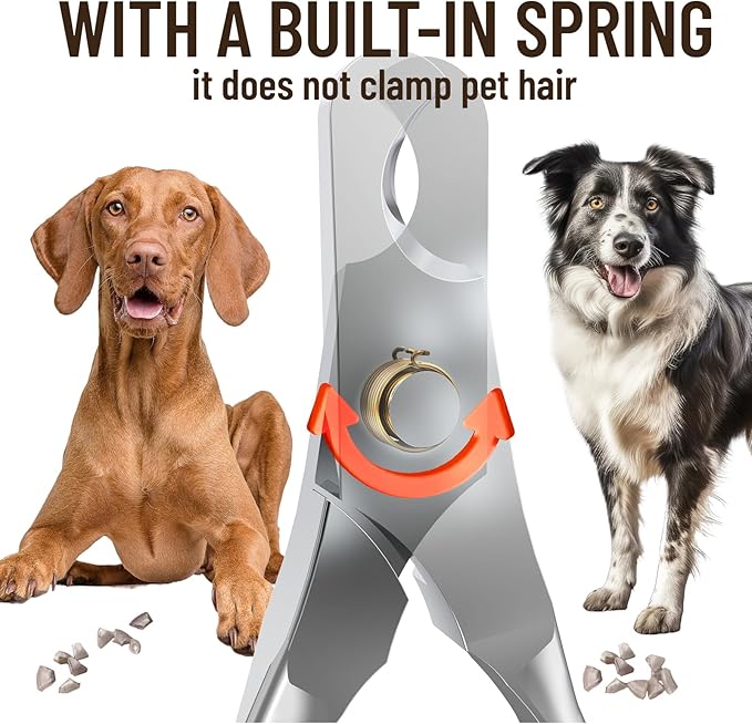 Dog Nail Clippers - All Steel Material, Built-in Spring,Heavy Duty Dog Nail Trimmer Full Metal Razor Sharp Professional for All Dogs Cats with Thick Toena,Dog Nail Trimmers-PurrikoPets