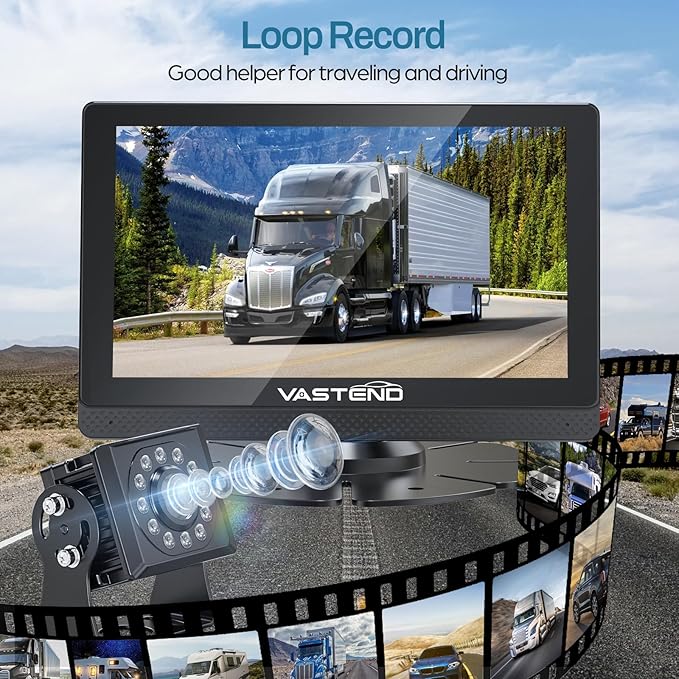 1080P Backup Camera for Truck, 7" IPS Touchscreen Monitor Front and Rear View Dual Cameras, IP69 Waterproof, IR Night Vision for Truck, Trailer, Camper, Included 32GB Card-PurrikoPets