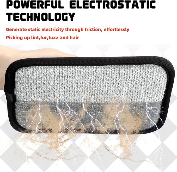 2 Upgraded Thickened Electrostatic Pet Hair Removal Gloves Brush,2025 New Reusable Cat Dog Hair Remover Grooming Gloves,Double Sided Washable Static Animal Fur Removal Tool for Couch,Carpet, Clothes-PurrikoPets