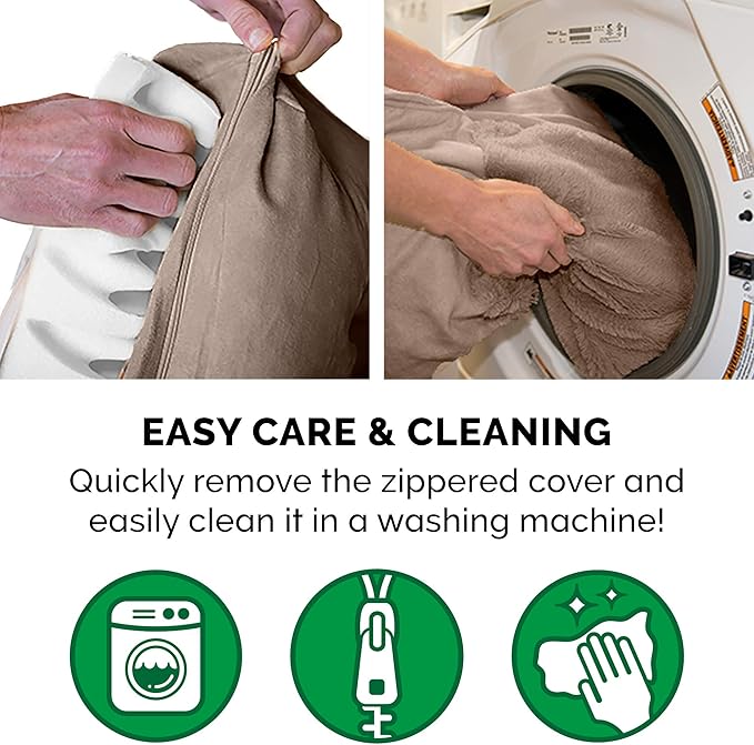 Furhaven Orthopedic Dog Bed for Large/Medium Dogs w/ Removable Bolsters & Washable Cover, For Dogs Up to 55 lbs - Plush & Suede Sofa - Almondine, Large-PurrikoPets