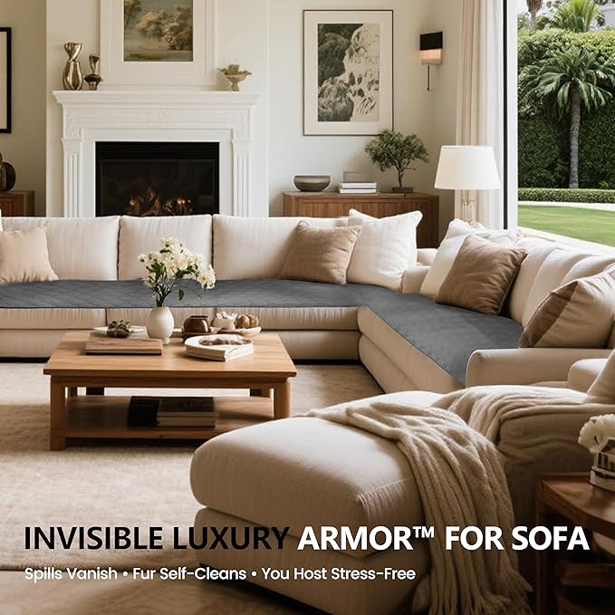 gogobunny 3X Stronger Waterproof Pet Blanket, Scratch Proof Furniture Protector for Dogs Cats, Reversible Cover 52x82 Inch, Dark Grey/Light Grey-PurrikoPets