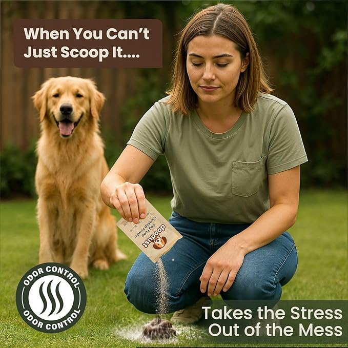 Doodust Dog Poop Clean Up Powder, Poop Hardener & Yard Cleaner, Biodegradable, Pet-Safe, Stops Odor and Makes Pickup Easy-PurrikoPets