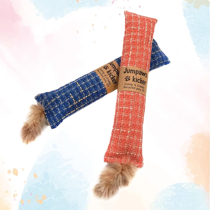 2 Pack Natural Interactive Catnip Cat Kicker Toys, Bite Resistant Chew Toy, Accessories for Indoor Cat (Twill Weave)-PurrikoPets