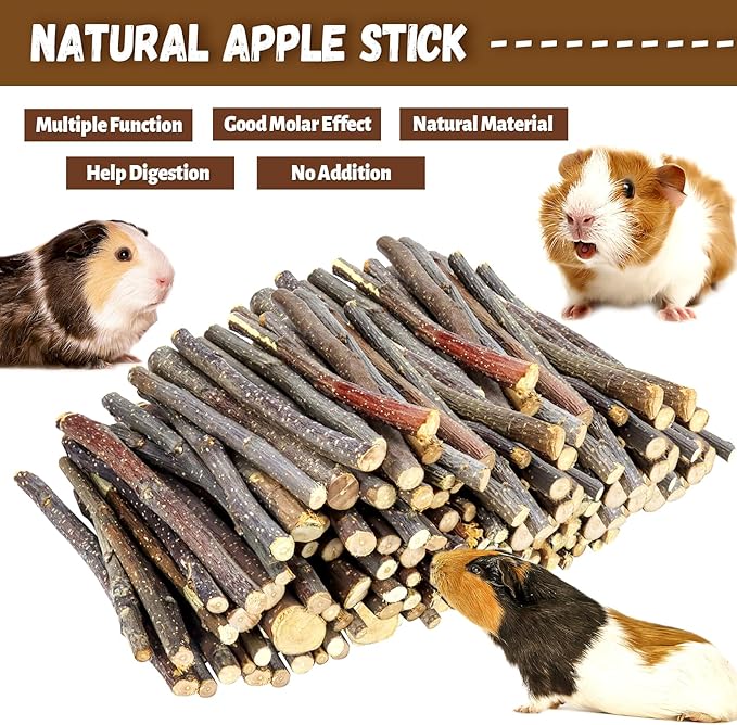 900g/2lb Small Apple Sticks Animals Molar Wood Treats Toys for Rabbits Chinchillas Guinea Pig Hamster Gerbil Parrot Bunny and Small Animals Chew Stick Toys Treats-PurrikoPets