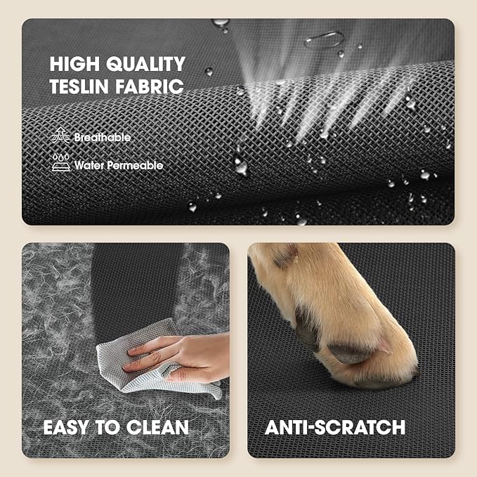 Elevated Dog Bed, Raised Outdoor Dog Bed for Medium Sized Dog, Portable Cooling Pet Cot with Breathable & Washable Mesh, Indoor & Outdoor Pet Hammock with Skid-Resistant Feet.-PurrikoPets