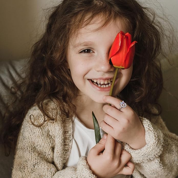 Unicorn Rings Gifts for Girls - Adjustable Initial Ring Dainty Cute Unicorn Rings for Girl Teens Little Girls Jewelry Birthday Gift