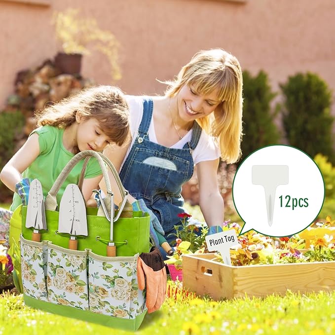 20-Piece Gardening Tools with Fashion and Durable Storage Bag - Heavy Duty Garden Tools Stainless Steel Rust-Proof Ergonomic Garden Tool Set - Ideal Gifts for Women and Men - Portable Gardening Kit-PurrikoPets