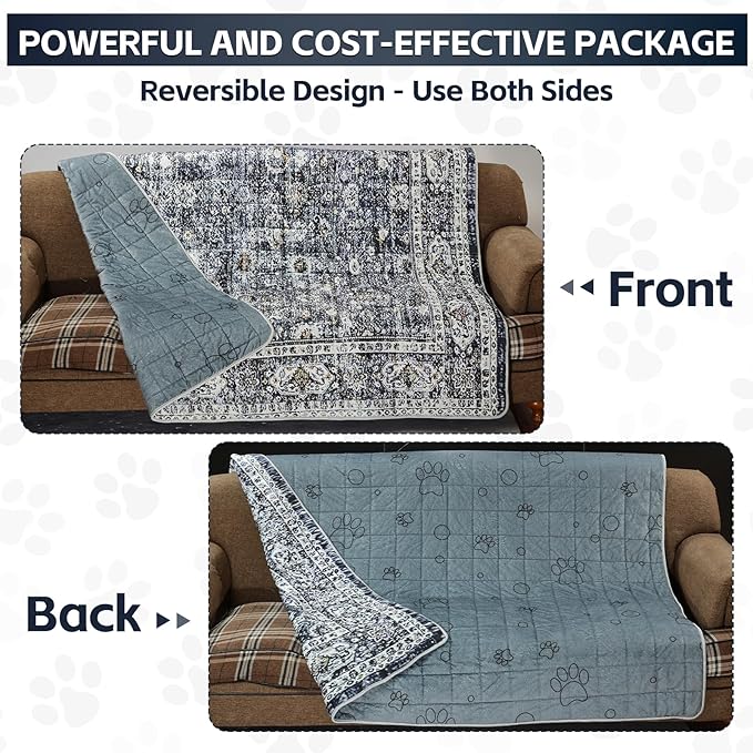 Extra Large Washable Pee Pads for Dogs (72"x72"), Upgrade Reusable Puppy Pads with Non-Slip Rug Pad, Super Thickening Absorbent Leakproof Dog Traning Pads Whelping Pad for Dogs, Doggie-PurrikoPets