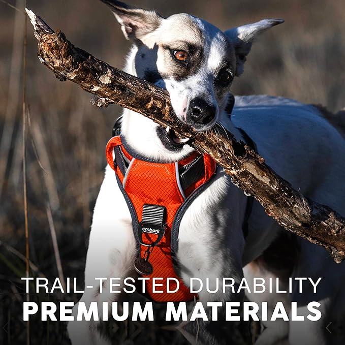 Embark Adventure Dog Harness, Reflective Trim No Pull Dog Harnesses for Small Sized Dogs - Military Grade Nylon, Front Clip with Gel Lined Handle.-PurrikoPets