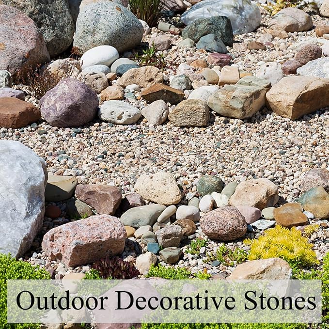 10 lbs Pea Gravel for Landscaping, 2/5 Inch Size Mixed Color River Rocks for Aquarium, Succulent, Vase Fillers, Cactus Bonsai, Plant Soil Cover and Outdoor Garden Rocks.-PurrikoPets