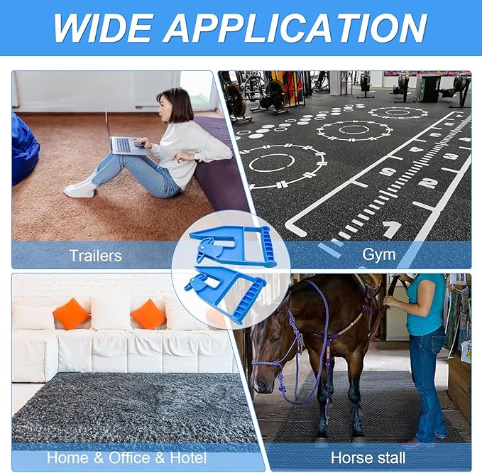 2-Pack Heavy Duty Mat Grippers – Stall Mat Movers for Horse Barn, Gym, Trailer & Rubber Flooring – Ergonomic Mat Puller for Easy Lifting & Moving – Durable, Non-Slip Handles for Secure Grip-PurrikoPets