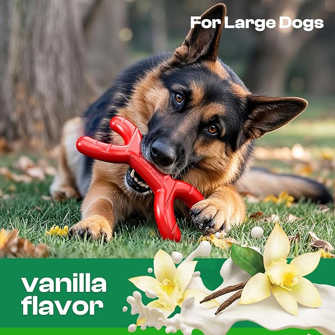 Dog Toys for Aggressive Chewers - Heavy Duty Chew Proof Durable Toy for Large Breed Dogs, Interactive Tough Nylon Bone for Boredom Relief & Mental Stimulation-PurrikoPets