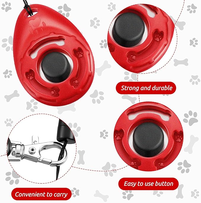 Frienda 18 Pieces Dog Training Clicker, Pet Behavioral Training Clickers with Wrist Strap for Dogs Cats Puppy Birds Horses(Multicolor)-PurrikoPets