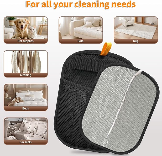 2Pcs Pet Hair Removal Glove for Cats & Dogs, 2025 Newly Upgraded Five-Finger Electrostatic Pet Hair Gloves, Reusable Pet Hair Remover Tool for Couch, Clothing, Car Seat,Carpet-PurrikoPets