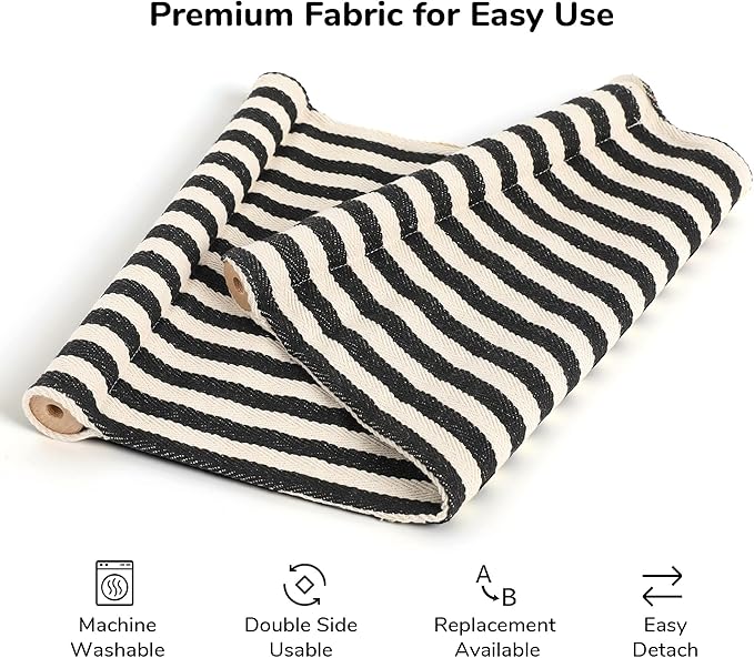 FUKUMARU Hammock Wall Mounted Cat Beds and Perches, Wooden Kitten Walls Furniture, Stable Cats Shelves for Sleeping, Playing, Climbing, and Lounging, Black Stripe-PurrikoPets