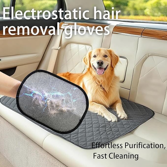3pcs Reusable Electrostatic Pet Hair Remover Glove - Cat & Dog Grooming Gloves for Deshedding, Washable Hair Removal Tool for Furniture, Carpet, Clothes-PurrikoPets