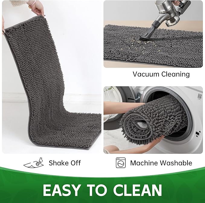 Dog Door Mat Indoor Entrance, 72" x 36" Absorbent Quick-Drying Mud Mat for Dogs, Non-Slip Door Rugs for Entryway Indoor Washable, Soft Chenille Dog Mat for Muddy Paws-PurrikoPets