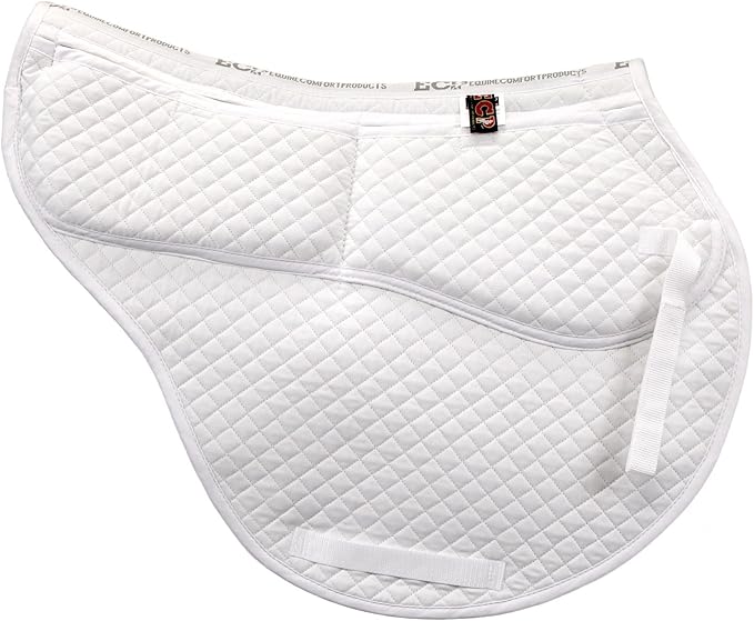 ECP Equine Comfort Products All-Purpose Contoured Correction Saddle Pad with Adjustable Memory Foam Inserts for Custom Support, Non-Slip, Shock Absorbing, 22” Spine, 19.5” Drop-PurrikoPets