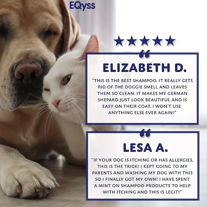 EQyss Micro-Tek Pet Shampoo - Stops Scratching, Itching, Biting, or Licking Hot Spots. Perfect for Pets with Skin Problems. 16 oz-PurrikoPets