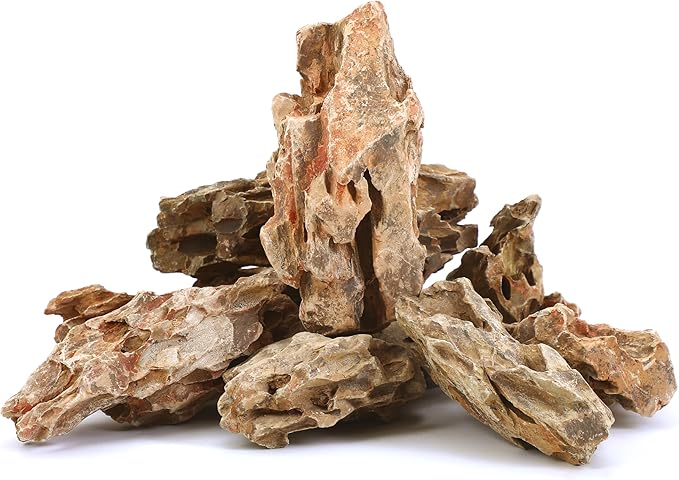 2-4 Inches Natural Dragon Stone 10 PCS Aquarium Rocks for Aquascaping, Aquarium Landscaping, Terrariums, Fish Tank Decoration, Vivariums, Paludarium, Reptile and Amphibian Enclosures-PurrikoPets