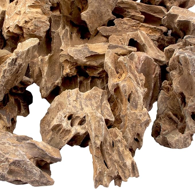 18.1 Pounds Natural Dragon Stones for Aquascaping Terrariums,Aquarium Dragon Ohko Rock (2.1 to 7.2 inch)-PurrikoPets