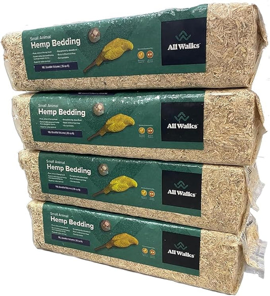 All Walks 40 Liter Hemp Bedding for Chicken Coops, Guinea Pigs, Hamsters, Rabbits, and Other Small Animals - 100% Natural, Superior Odor Control, Sustainably Sourced Pet Bedding - Made in America-PurrikoPets
