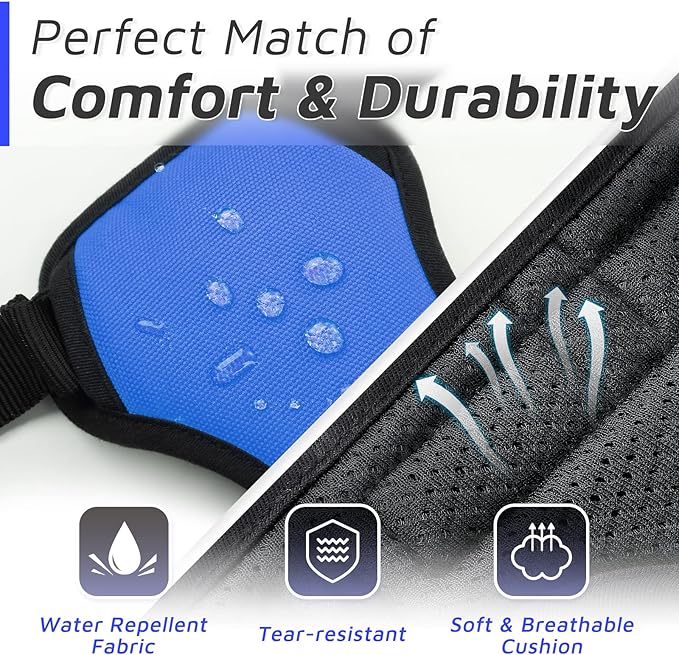 Eagloo Dog Harness Medium Sized Dog, No Pull Service Vest with Reflective Strips and Control Handle, Adjustable and Comfortable for Easy Walking, No Choke Pet Harness with 2 Metal Rings, Blue, M-PurrikoPets