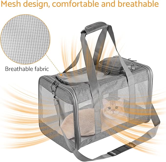Airline-Approved Pet Carrier Cat Carrier Dog Carrier - Stylish Lightweight, Handheld & Crossbody, Honeycomb Support, Anti-Escape Design for Travel, Walks & Daily Outings-PurrikoPets