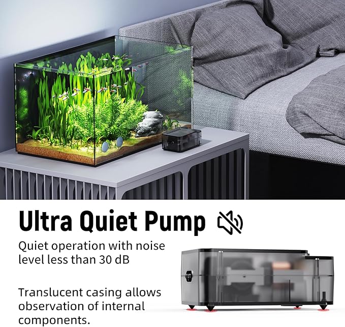 Fish Tank Air Pump,Ultra-Silent/Small Size/More Output Aquarium Air Pump 2w/57GPH/18Kpa,with Air Stone Bubbler,Adjustable Airflow,Dual Outlet,Suitable for 40-60 Gallon Fish Tank-PurrikoPets