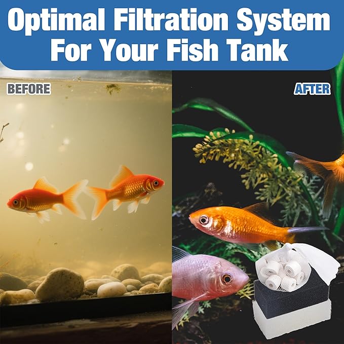 4 Sets of Three-Stage Filtration Maintenance Kit for Fish Tank Filters Replacement for Aquaclear 50 Power Filter Fish Tank Filter for 20- to 50-Gallon Aquariums-PurrikoPets