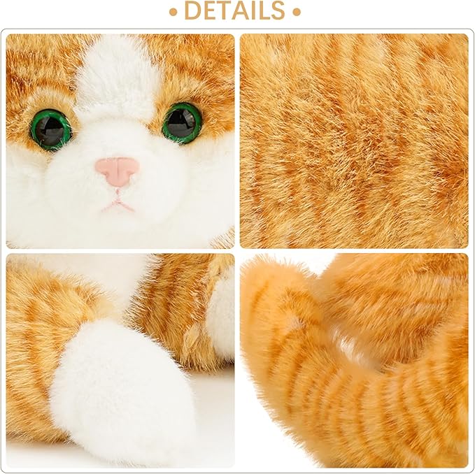 19 inch 3 lbs Cat Weighted Stuffed Animals, Realistic Weighted Cat Stuffed Animal, Sensory Comfort Plush Throw Pillow, Soft Kawaii Kitty Plush Toy Gift for Adults Kids Youth-PurrikoPets