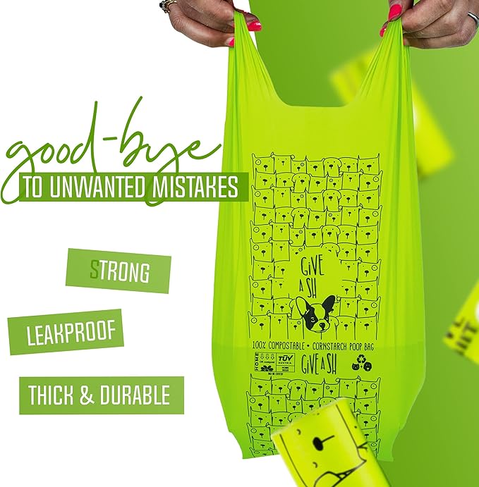 100% Certified Home Compostable Dog Poop Bags with Handles - 10% to Charity - ASTM D6400 & EN 13432 Compliant - 240 x Plant Based X Large Compostable Poop Bags (20 Rolls)-PurrikoPets