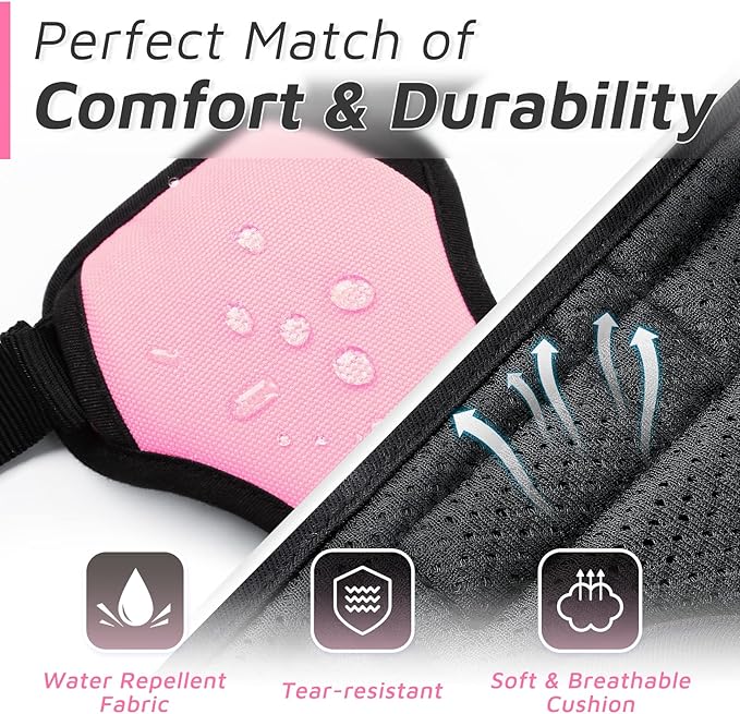 Eagloo Dog Harness Medium Sized Dog, No Pull Service Vest with Reflective Strips and Control Handle, Adjustable and Comfortable for Walking, No Choke Pet Harness with 2 Metal Rings, Pink, M-PurrikoPets