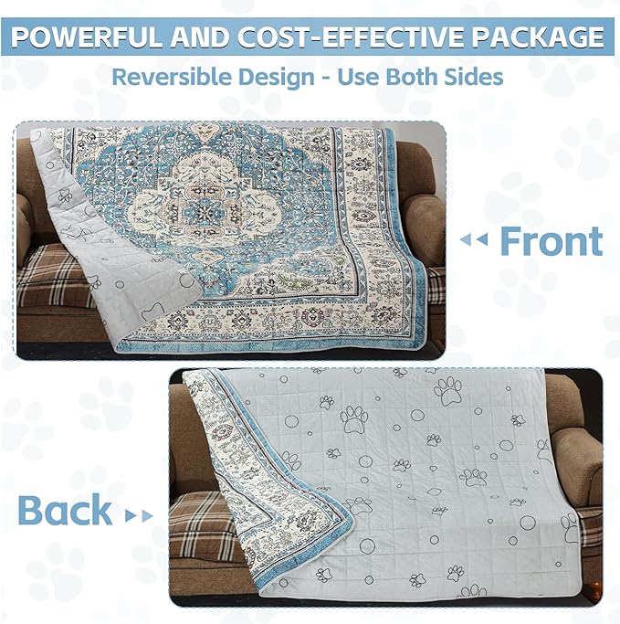 Extra Large Washable Pee Pads for Dogs (72"x72"), Upgrade Reusable Puppy Pads with Non-Slip Rug Pad, Super Thickening Absorbent Leakproof Dog Traning Pads Whelping Pad for Dogs, Doggie-PurrikoPets