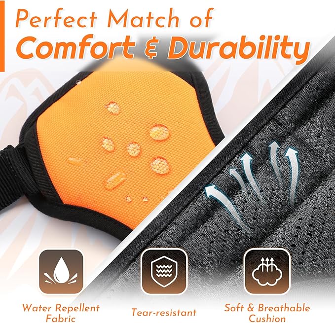 Eagloo Dog Harness Medium Sized Dog, No Pull Service Vest with Reflective Strips and Control Handle, Adjustable and Comfortable for Walking, No Choke Pet Harness with 2 Metal Rings, Orange, M-PurrikoPets