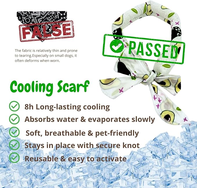 4pcs Cooling Scarf for Pets,Summer Cooling Scarves Keep Cats and Dogs Cool, Reused,Rrecycled,Suitable for Dogs (4pcs-Avocado)-PurrikoPets